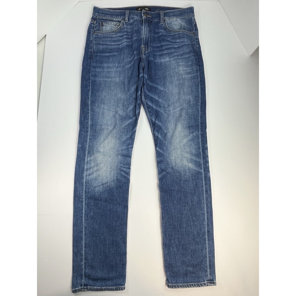 7 For All Mankind Jeans Men's Size 32x32 Adrien Straight Leg Denim Blue Jeans